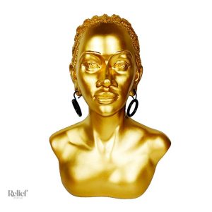 Buste femme africain, pièce artistique en résine