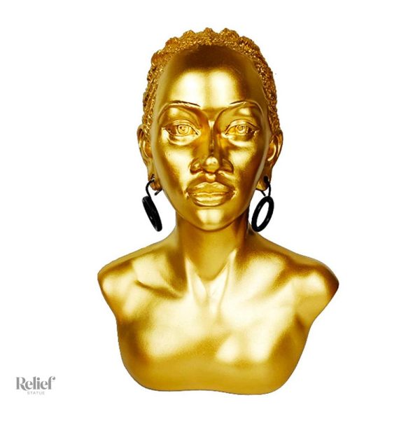 Buste femme africain, pièce artistique en résine