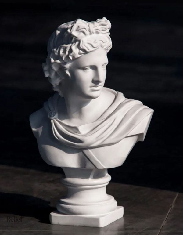 Sculpture buste d'Apollon, 29 cm, design artistique