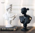Sculpture d'Apollon en marbre, buste classique de 30 cm