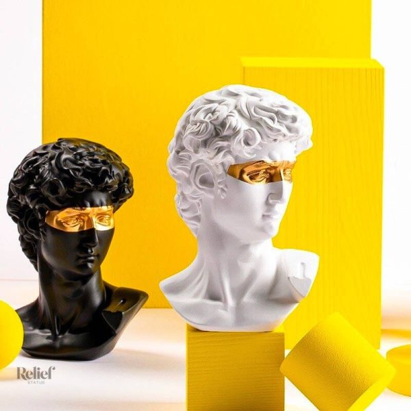 Petit buste de David 30 cm, décoration intérieure élégante