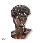 Buste David en bronze véritable, 25 cm