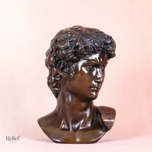 Sculpture de David en bronze, 25 cm de hauteur