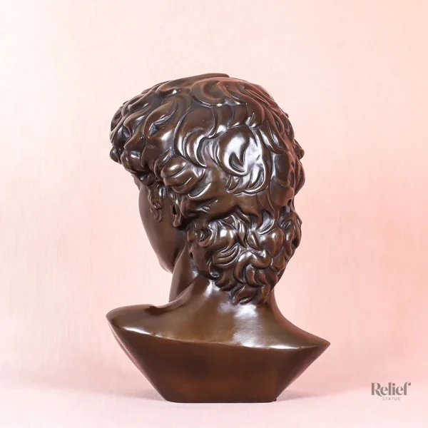 Buste en bronze de David, détail artistique