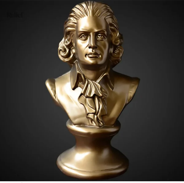 buste-de-mozart-dore-30-cm-1 Buste doré de Mozart, sculpture décorative de 30 cm