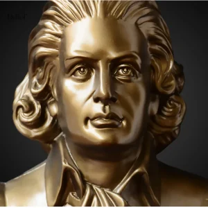 Buste 30 cm de Mozart, finition dorée pour décoration intérieure