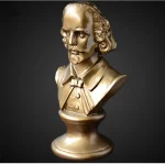 Buste doré de Shakespeare 30 cm en sculpture décorative