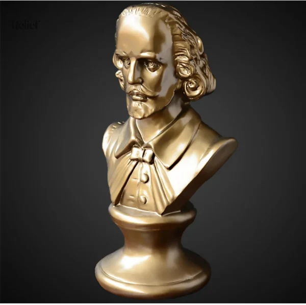 buste-de-shakespeare-dore-30-cm-1 Buste doré de Shakespeare 30 cm en sculpture décorative