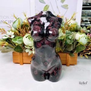 Sculpture buste femme, pierre naturelle, 18 cm de hauteur