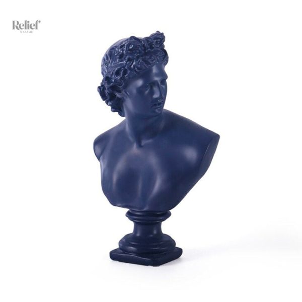 Statue décorative buste, design grec antique, 32 cm
