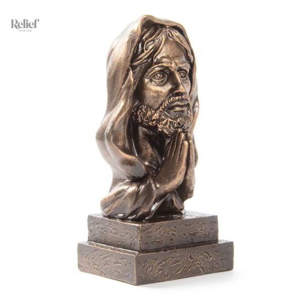 Statue effet bronze de Jésus, finition coulée à froid