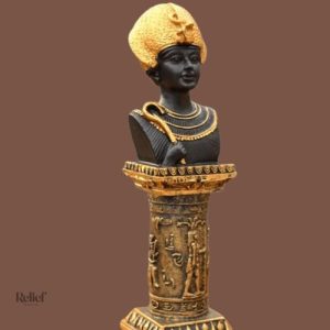 Buste égyptien de pharaon, élément décoratif unique