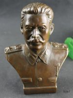 Buste de Staline en laiton, sculpture 17 cm