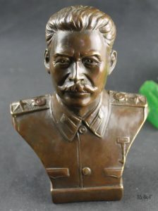 Buste de Staline en laiton, sculpture 17 cm