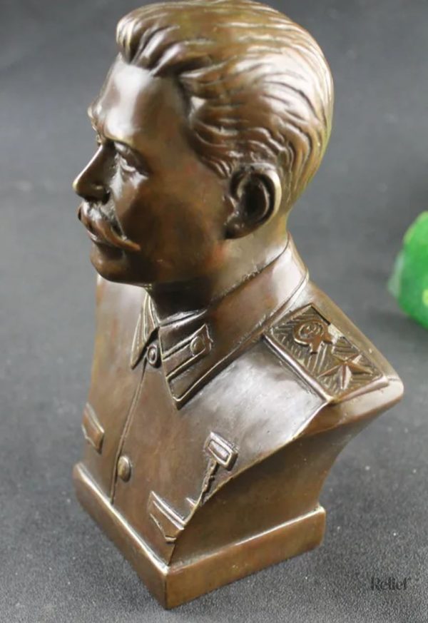 Sculpture en laiton, buste de Staline en 17 cm