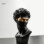 Statue David en buste, style grec, 15 cm de hauteur