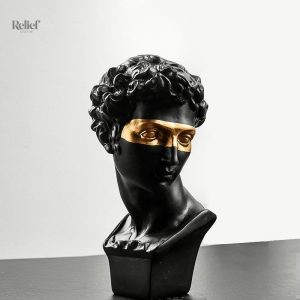 Statue David en buste, style grec, 15 cm de hauteur