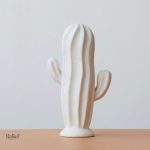 Sculpture design, cactus blanc, objet d'art moderne
