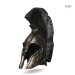 Casque Spartiate effet bronze 15 cm en sculpture décorative