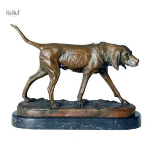 Statue de chien de chasse en bronze, objet d'art 23 cm
