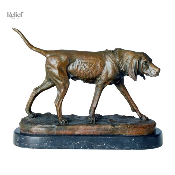 Statue de chien de chasse en bronze, objet d'art 23 cm