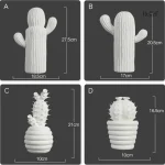 Cactus blanc décor en céramique 16 cm
