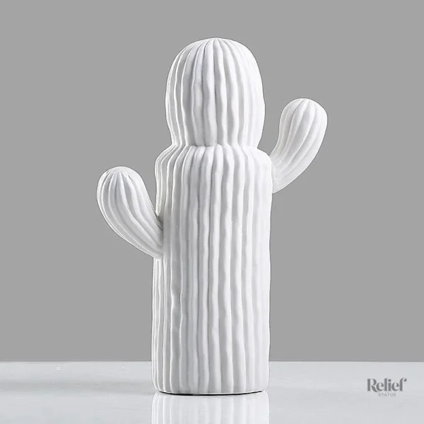 Décoration cactus en céramique 27 cm pour intérieur