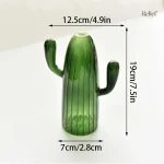 Vase déco cactus en verre, style unique pour étagère