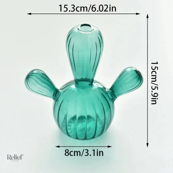 Vase en verre 15 cm, cactus déco pour ambiance naturelle