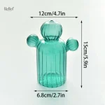 Vase cactus, accessoire élégant en verre pour votre maison