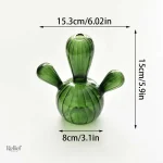 Cactus en verre de 15 cm, accessoire déco élégant