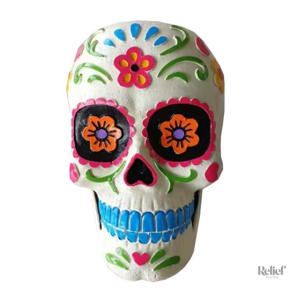 Crâne mexicain blanc décoratif 12 cm pour une ambiance festive