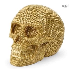 Statue Tête de Mort décorative 13 cm en résine
