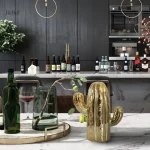 Vase cactus en céramique pour intérieur, 19 cm de hauteur