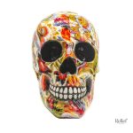 Crâne décoratif mexicain coloré de 15 cm