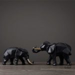 Éléphants décoratifs en style origami moderne
