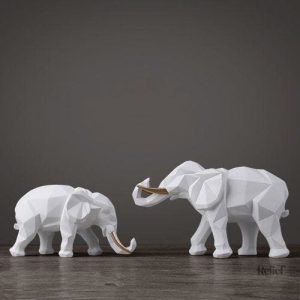 Duo d'éléphants en décoration intérieure originale