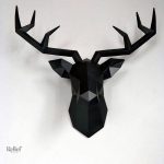 Décoration murale design cerf en papier