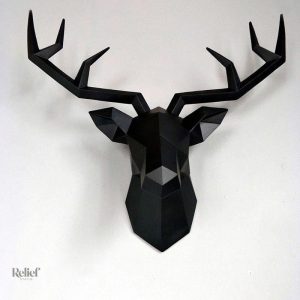 Décoration murale design cerf en papier
