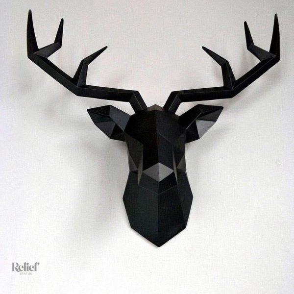 Décoration murale design cerf en papier