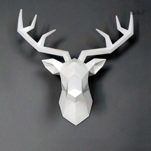 Art mural origami cerf élégant