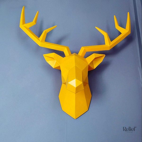 Décoration murale cerf en relief