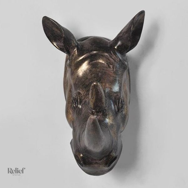 Rhinocéros décoratif en relief pour ambiance conviviale