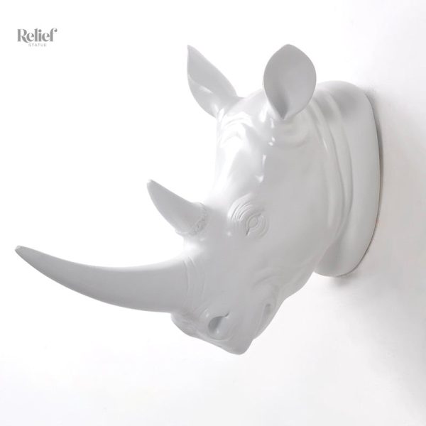 Sculpture artisanale rhinocéros pour salle à manger élégante