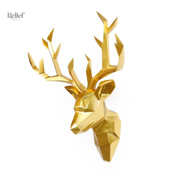 Élégante sculpture murale cerf pour salon design