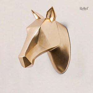 Art mural cheval en relief, design contemporain et élégant