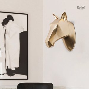 Sculpture murale artistique en forme de cheval, décor unique