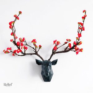 Art mural XXL - Cerf en sculpture élégante