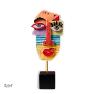 Sculpture Abstraite Décoration Visage 23 cm