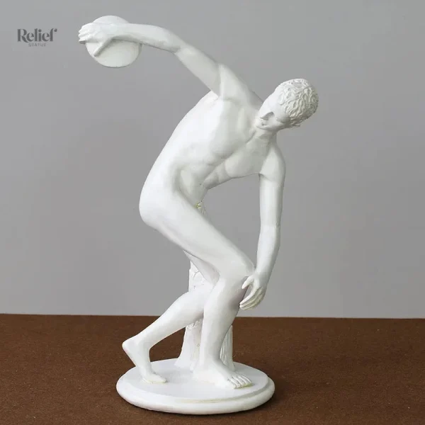 Sculpture Discobole en position dynamique, 34 cm